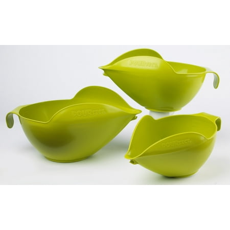 POURfect Spilll Proof Mixing Bowls 1012 - 6-8-12 Cup Bowl Set - Green Apple