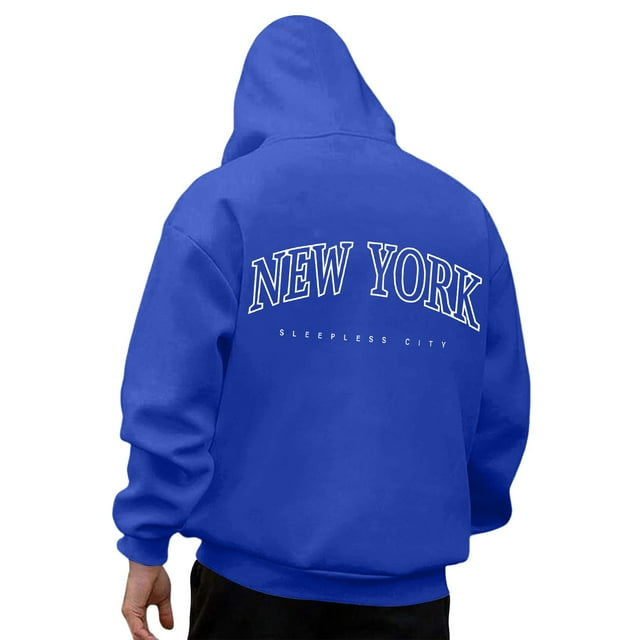 LUOGENLI Chandails à Capuchon et Chandails Mode pour Hommes Chandails à Capuchon et Chandails au Design Polyvalent pour le Quotidien Conçus pour le Confort et le Style pour Toute Occasion Chandails à Capuchon pour Hommes à Fermeture Éclair Bleu Taille TTTG