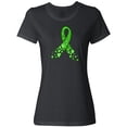 thumbnail image 3 of Inktastic Mental Health Awareness Ribbon with Green Hearts Women's T-Shirt, 3 of 5