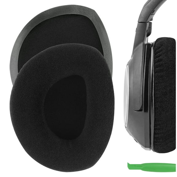 Geekria Comfort Velour Replacement Ear Pads Compatible with Sennheiser RS160, HDR160, RS170, HDR170, RS180, HDR180 Headphones, Ear Cushions (Black)