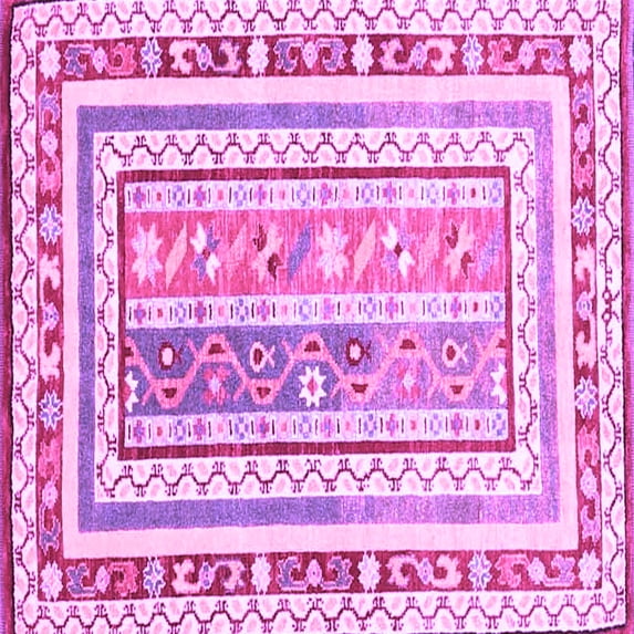 Ahgly Company Indoor Square Oriental Purple Traditional Area Rugs, 3' Square