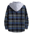 thumbnail image 3 of LEEYNEER Mens Flannel Plaid Jacket Sherpa Fleece Lined Winter Warm Hoodies for Men Casual Loose Button Down Buffalo Plaid Hooded Coat Fashion 2022, 3 of 4