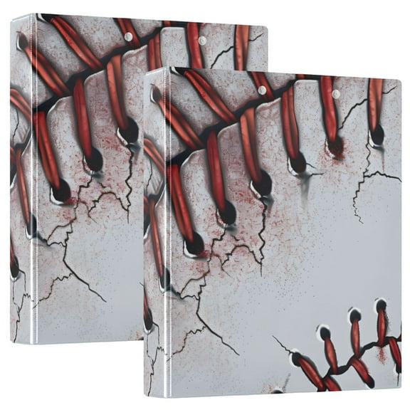 Baseball Pattern Hardcover 3 Ring Binder 1.5 inch Round Rings with Interior Pockets Binders Organizer Office School 1 Pack