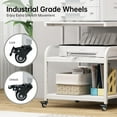 thumbnail image 5 of Printer Stand, 25.6" x 23.6" x 30.9" Extra Large Printer Table with Adjustable Storage Shelf, 3 Tier Rolling Printer Cart with Industrial Wheels for Home Office, White, 5 of 15