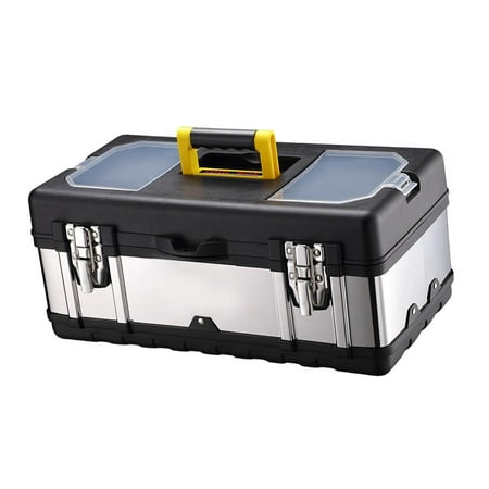 

Tool Box Strong and Durable Emergency Repairs Chest Electrician Repairs Box Dividers Large Space Portable Tool Box for Car Trunks Garage 14inch