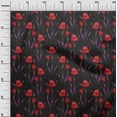 thumbnail image 3 of oneOone Velvet Red Fabric Floral Retro Sewing Craft Projects Fabric Prints By Yard 58 Inch Wide, 3 of 5