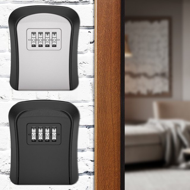 Muyoka Caja de seguridad para llaves MTFun Caja de seguridad para llaves con código de 4 dígitos Caja de seguridad para llaves de seguridad montada en la pared para exteriores Caja de seguridad para l Muyoka Hogar