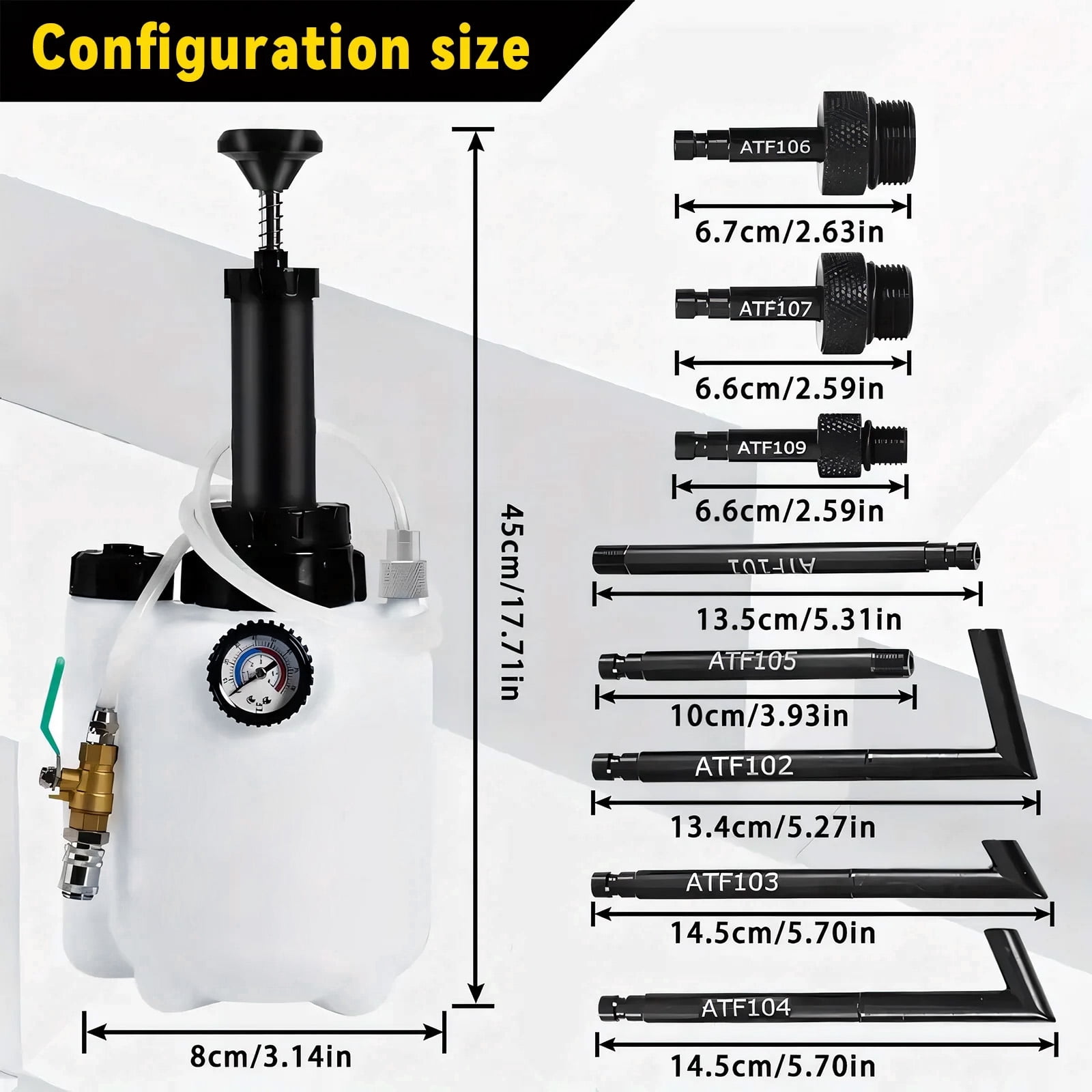 3L Transmission Fluid Pump Manual Oil Transfer Pump Fluid Transfer Pump Oil Filling Filler System Tool Extractor Tool Kit with Adapters
