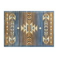 thumbnail image 2 of Emma + Oliver 4x5 Olefin Accent Rug with Southwestern Geometric Arrow Design in Blue, Black, Beige & Ivory and Natural Jute Backing, 2 of 7