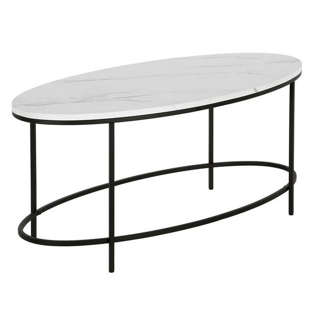 Henn&Hart Black Bronze and Faux Marble Coffee Table