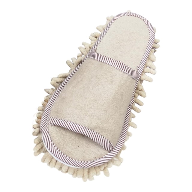 Zapatillas de trapeador Mujeres Hombres Zapatos de limpieza Desmontable Chenille suave Punta abierta Zapatillas de trapear Sandalias de limpieza para Beige Sunnimix Zapatillas de trapeador