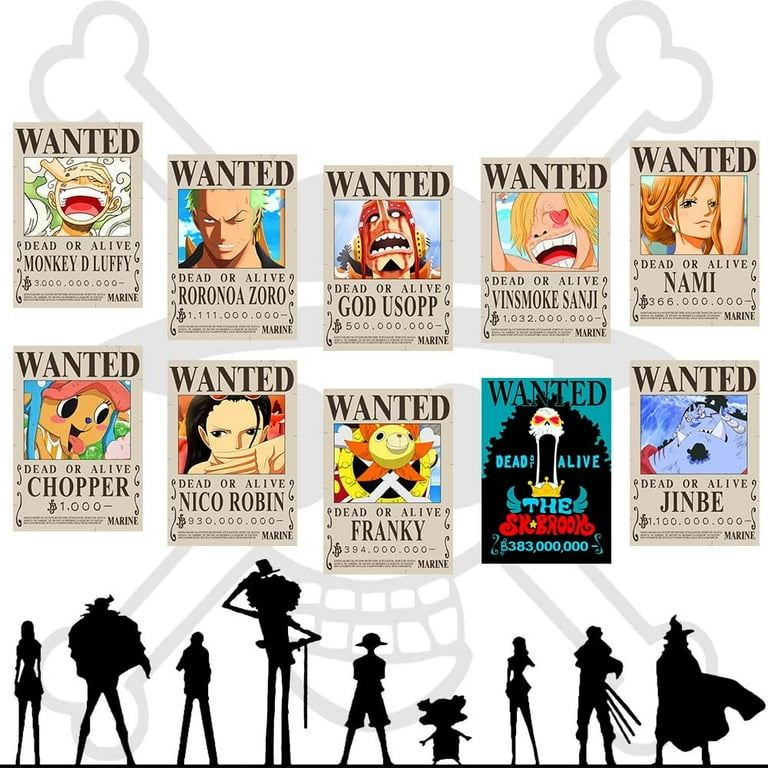 QTH, Anime One Piece Wanted Posters, 30√ó21cm, Set of 34 with