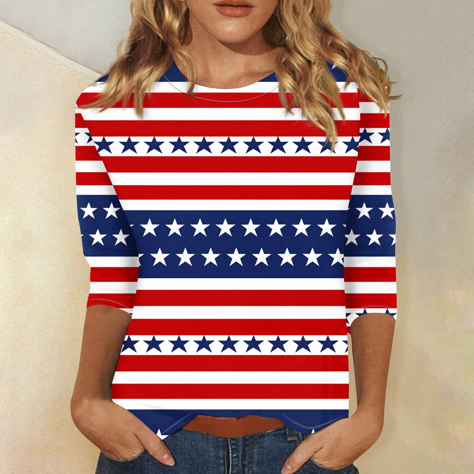 QWKLEAJ American Flag Womens Summer Tops 2024 Going Out Patriotic ...
