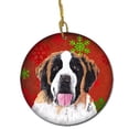 thumbnail image 1 of Saint Bernard Flocons de Neige Rouges Ornement en Céramique de Noël, 1 of 1