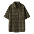 thumbnail image 5 of LIaqionyy Big and Tall Short Sleeve Shirt for Men's Plaid Dress Button down Casual Loose Tees Shirts with Pocket, 5 of 6