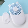 thumbnail image 4 of Escalada Mini ventilador de mano para viajes al aire libre, ventilador de refrigeración personal de verano (oso blanco), 4 of 4