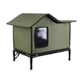thumbnail image 3 of Caseta exterior para mascotas, refugio para gatos con patas elevadas, cama aislada para gatos, caseta tipo cueva para perros, cama para gatitos, para, 3 of 8