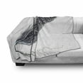 thumbnail image 3 of Grey Soft Flannel Fleece Throw Blanket, Image of a Dated Antique Classical Quill Pen Feather with Leaf Motifs on Side, Cozy Plush for Indoor and Outdoor Use, 50" x 60", Grey Black, by Ambesonne, 3 of 6