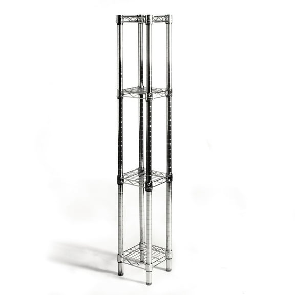 Shelving Inc. 10"d x 10"w x 54"h Chrome Wire Shelving with 4 Shelves