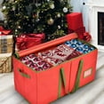 thumbnail image 2 of Holiday Cheer Premium Rangement pour Ornements de Noël - Conteneur de Rangement de Noël Parfait pour les Décorations et Ornements de Vacances - Convient à 128 Ornements de Vacances - Tissu Résistant aux Déchirures (Rouge), 2 of 6