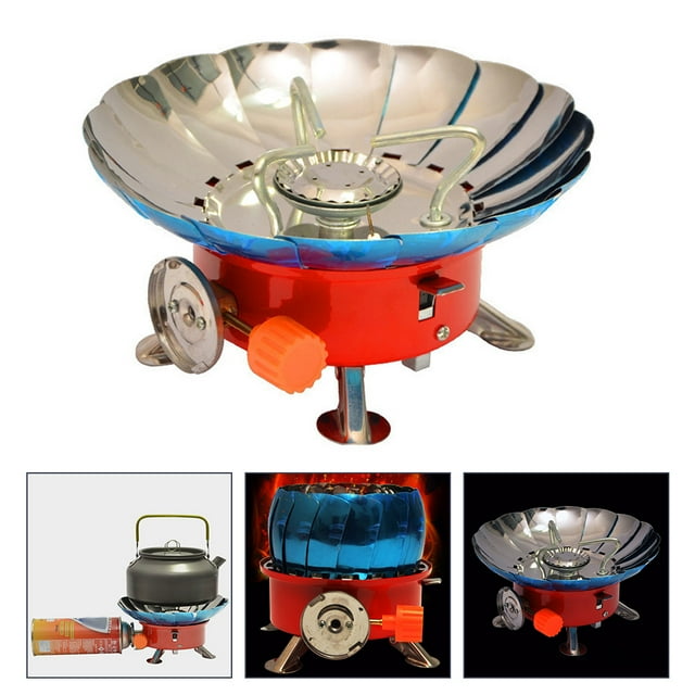 KONTONTY Réchaud à Gaz Camping Réchaud Extérieur Brûleur Alliage d'Aluminium Chauffage Rapide 1Pcs