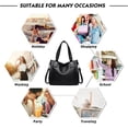 thumbnail image 7 of Womens Soft Leather Handbags Vegan Shoulder Tote Large Capacity Top Handle Crossbody Bag Satchel Purse, 7 of 7