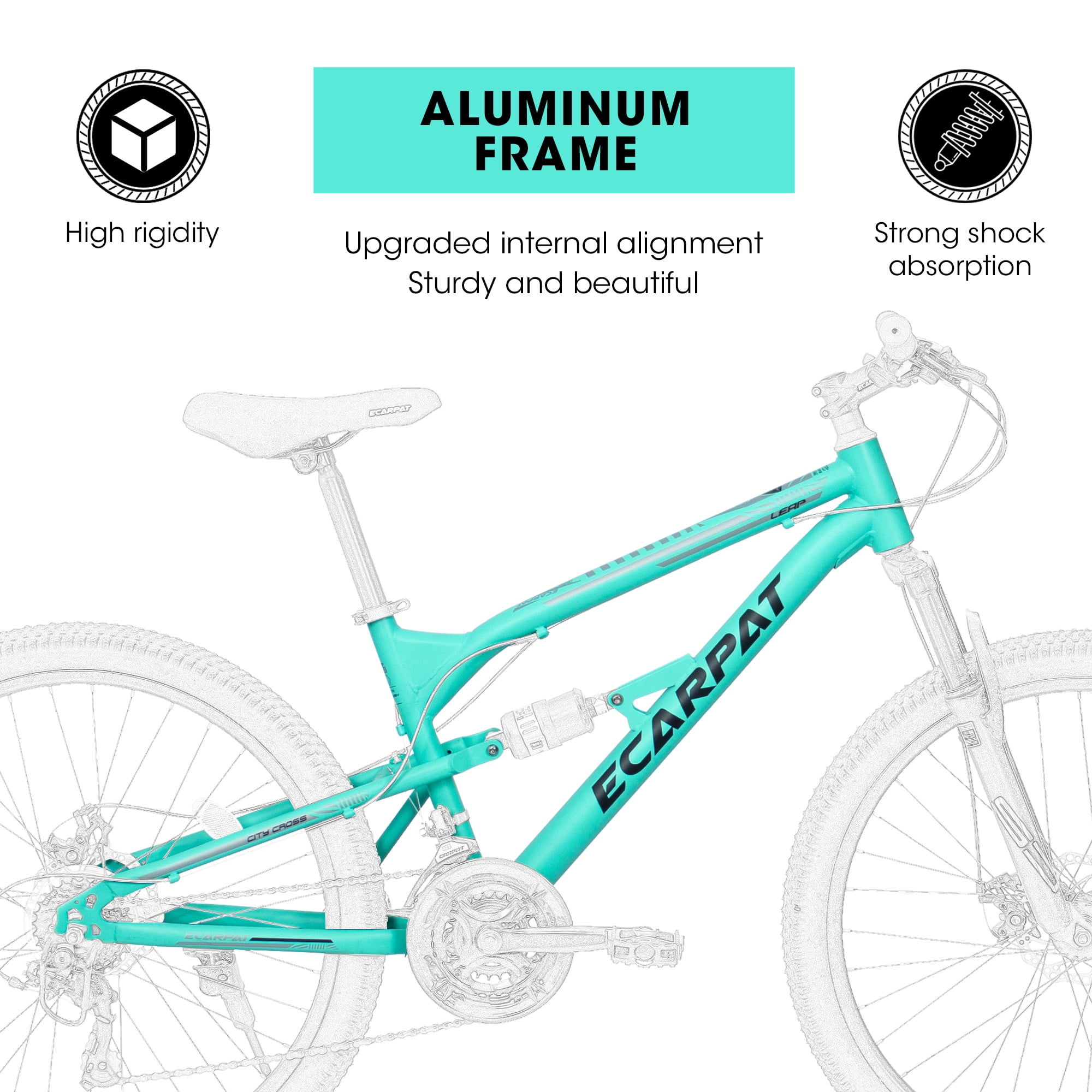 Aukfa 26 Inch Mountain Bike, 21-Speed Steel Frame Bicycle with Disc Brakes for Men Women, Blue