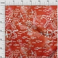 thumbnail image 3 of oneOone Cotton Cambric Red Fabric Starfish & Fish Sewing Fabric By The Yard Printed Diy Clothing Sewing Supplies 56 Inch Wide, 3 of 6