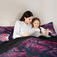 thumbnail image 5 of Manfei Tokyo Samurai Teens 7-Piece Twin Bedding Sets, Ancient Japanese Worrior Bedding Comforter Set, Pink Purple Cherry Blossoms Reversible Sheet Sets, Microfiber Bedroom Decor, 5 of 8