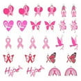 thumbnail image 5 of EOEMY 26Pcs Breast Cancer Pink Awareness Ribbon Theme Alloy Enamel Pendants 17.5~27mm, 5 of 9