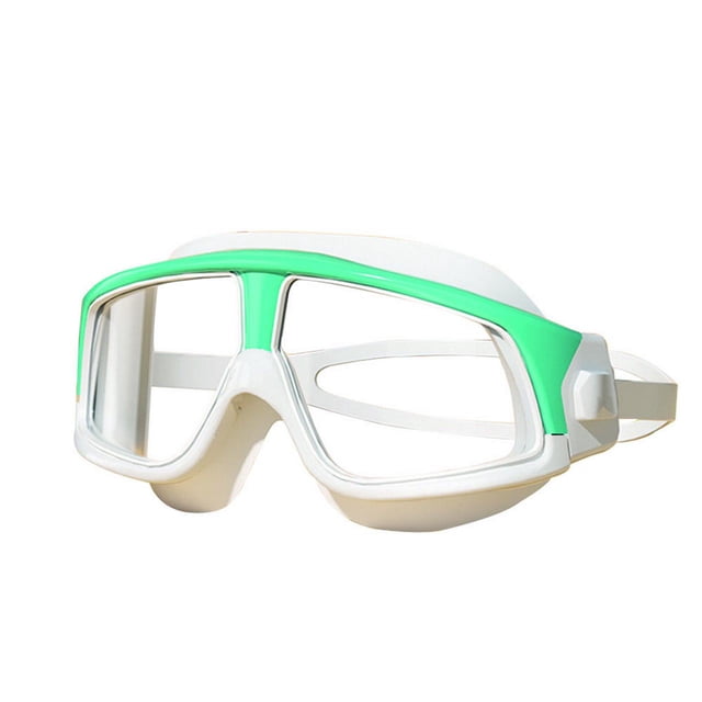 Gafas de natación, gafas de natación antivaho, gafas de natación para hombres y mujeres adultos, jóvenes, Verde Blanco