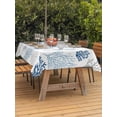 thumbnail image 3 of Outdoor Table Cloth with Umbrella Hole and Zipper,Navy Blue Coastal Waterproof Rectangle Tablecloth 52"x70",Nautical Summer Beach Coral Sea Turtle Washable Table Cover for Outside Party Patio Picnic, 3 of 8