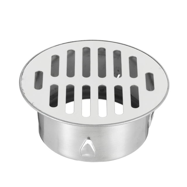Tapa de Drenaje de Piso Uxcell, Tapa de Drenaje Antibloqueo de Acero Inoxidable de 4.4 Pulgadas para Baño y Cocina al Aire Libre, Boca Plana de 88