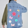 thumbnail image 5 of Grobro7 Chenille Patches, 30 Pieces Colorful Heart Lightning Rainbow Flowers for Jackets Jeans Hats, 5 of 7