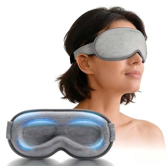FACEMOON Blackout Sleep Mask Weighted Comfort Memory Foam 3D Design for Women and Men Lash Friendly Eye Cover Sleep Relaxation Gray