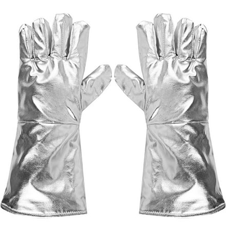 

Tebru 700℃ High Temperature Resistance Five-Finger Thick Gloves Radiation Resistant Heat Insulating Thermal Insulation Gloves Heat Insulating Gloves