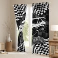 thumbnail image 3 of Homewish Racing Car Curtains Pack of 2 (42x84 Each) for Female Men Adults,Geometric Plaid Buffalo Curtains Blackout,Black White Bedroom Curtains,Breathable Home Decor, 3 of 6