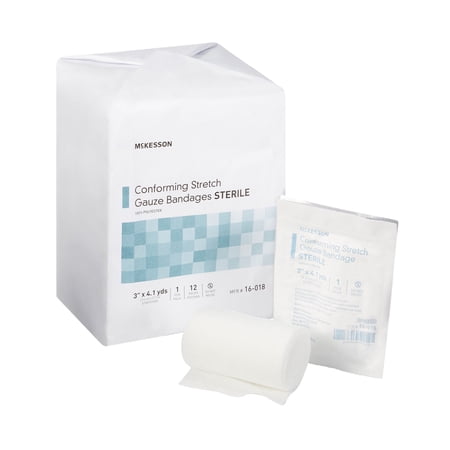 McKesson Conforming Stretch Gauze Bandages, Sterile - 3 in x 4.1 yd, 96 Ct