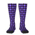 thumbnail image 1 of Gaeub Chaussettes Design à Losanges Violettes Chaussettes Hautes Extensibles pour Hommes Femmes Adolescents, Chaussettes de Softball Soccer pour Randonnée, Sport, 1 of 6