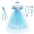 thumbnail image 1 of Ropa de niña de Disney vestido de princesa congelada niñas fiesta Cosplay Elsa disfraz de lentejuelas reina de la nieve cumpleaños carnaval vestido niños Bag9-10T(150) Gao Jinjia LED, 1 of 2