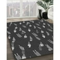 thumbnail image 2 of Ahgly Company Indoor Square Patterned Charcoal Black Area Rugs, 8' Square, 2 of 6