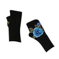 thumbnail image 4 of Prolriy Fingerless Gloves for Women Ladies Warm Knit Fingerless Gloves Convertible Mittens Fashion Flowers Gloves for Cold Weather Blue One Size, 4 of 4