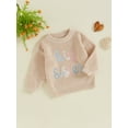 thumbnail image 3 of Toddler Baby Girls Sister Matching Knit Sweater Letter Embroidery Warm Long Sleeve Pullover Knitwear Fall Winter lothes, 3 of 8