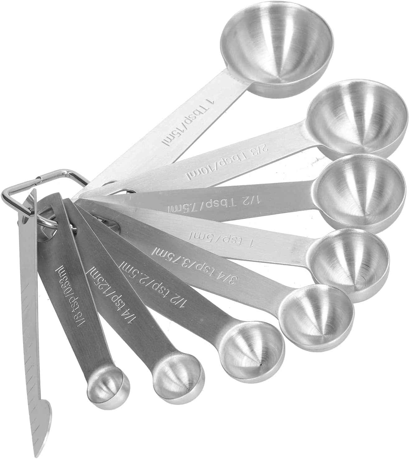 6pcs Stainless Steel Measuring Spoons Stackable Teaspoon Tablespoon for Measure, Size: 13x4.5cm