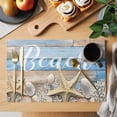thumbnail image 2 of Starfish Placemats Set of 12, Blue Brown Ocean Shell Coral Farmhouse Placemats for Dining Table, Place Mats for Kitchen Tabletop, Waterproof Wipeable Dining Table Mats Set, 2 of 9