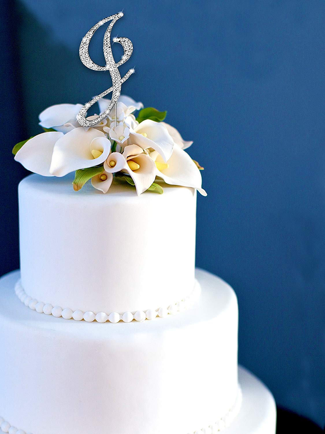 Letter J Initials Happy Birthday Cake Topper Wedding