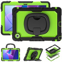 For Lenovo Tab TB-311XU/K10C TB-311FU Case 10.1 inch, 360 Rotating Shockproof Cover with Stand, Handle, Shoulder Strap, Lime Panel