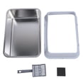 thumbnail image 2 of Caja De Arenas Para Gatos De Acero Inoxidable, Bandeja De Arenas Para Gatos De Lados Altos De Metal, Caja De Arenas Para Gatos Grande Con Entrada Superior Antisalpicaduras Con, 2 of 7