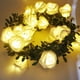 thumbnail image 2 of Cadena de luces LED de ratán rosa de 9,8 pies y 20 luces de flores de polietileno, perfectas para decoración navideña y coronas de bricolaje, 2 of 5