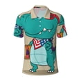 thumbnail image 2 of Daiia Cool Dino Playing Skateboard Pattern Men’s Polo Shirts,Solid Deck Shirt,Classic Fit, Breathable Cotton Polo for Casual and Sport Wear-Large, 2 of 9